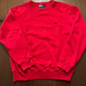 POLO RALPH LAUREN CREW NECK SWEATSHIRT MEN'S SIZE LARGE BRIGHT RED